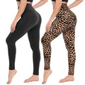 CAMPSNAIL 2er Pack Leggings Damen Schwarz- High Waist Sportleggins Blickdicht Sporthose für Gym Yoga