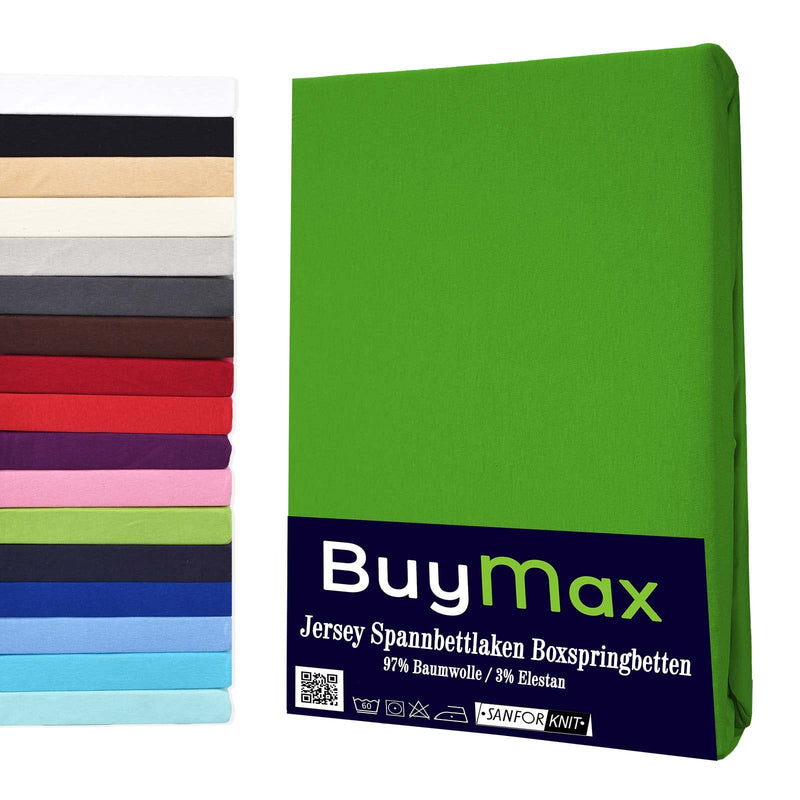 Buymax Spannbettlaken 140x200cm Baumwolle 100% Spannbetttuch Bettlaken Jersey, Matratzenhöhe bis 25 cm, Farbe Anthrazit-Grau ÖKO TEX Standard