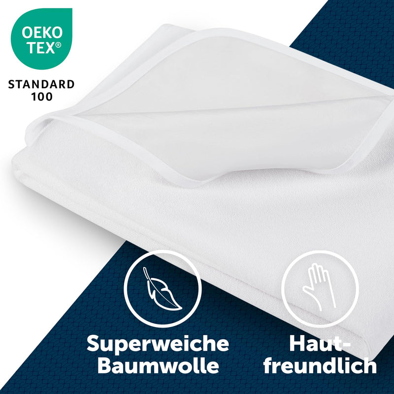 Blumtal® Matratzenschoner 90 x 200 cm wasserdicht - Oeko-Tex zertifizierte Inkontinenzunterlage waschbar - wasserdichte Matratzenauflage 90x200cm - Matratzenschutz wasserdicht - Nässeschutz 90x200