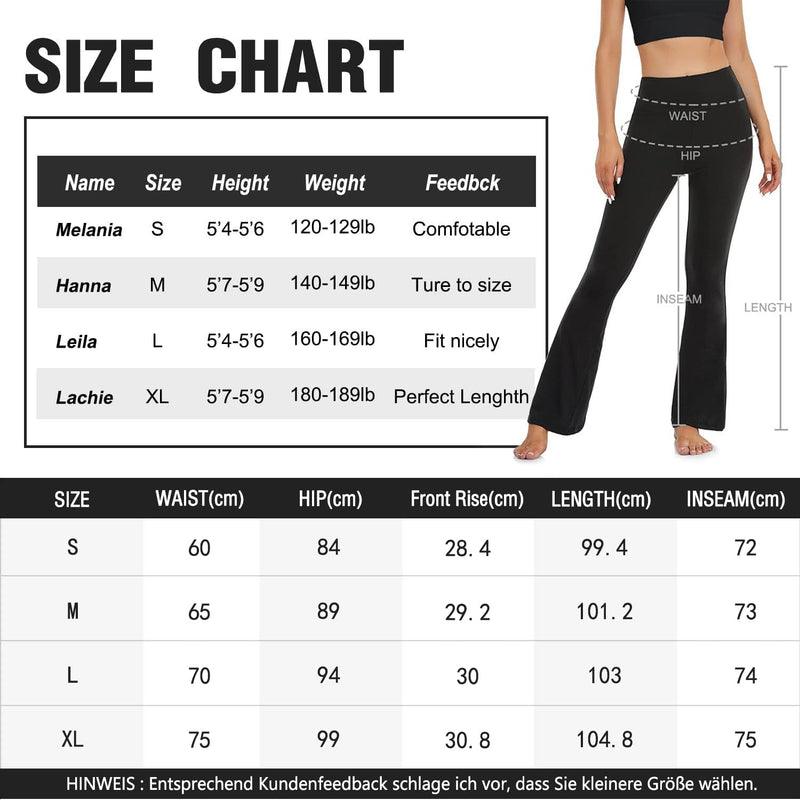 Flared Leggings Yogahose Damen Schlaghose Blickdicht Cross Waist Bootleg Sporthose Bootcut Jogginghose Jazzpants Fitnesshose