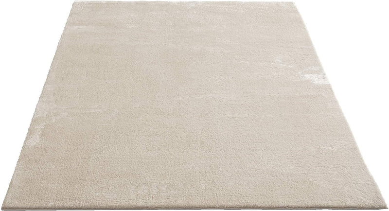 the carpet Relax kuscheliger Kurzflor Teppich, Anti-Rutsch Unterseite, Waschbar bis 30 Grad, Super Soft, Felloptik, Creme, 200 x 280 cm