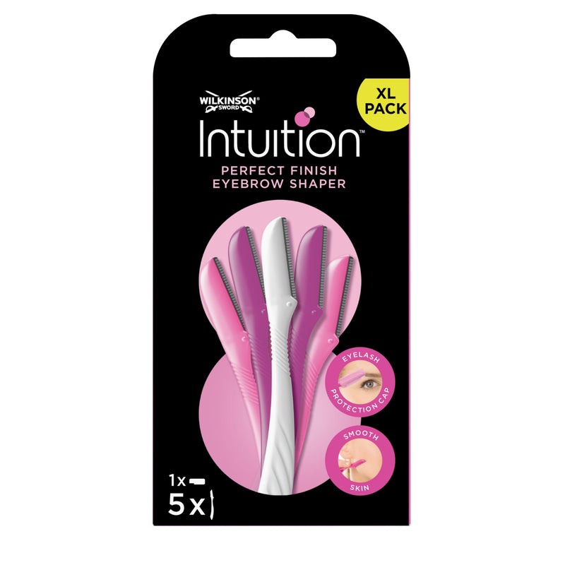 WILKINSON SWORD – Intuition Augenbrauenformer für Frauen | Gesichtshaarentferner und -trimmer | Peeling-Dermaplaning-Tool | Packung mit 3 Einwegrasierern