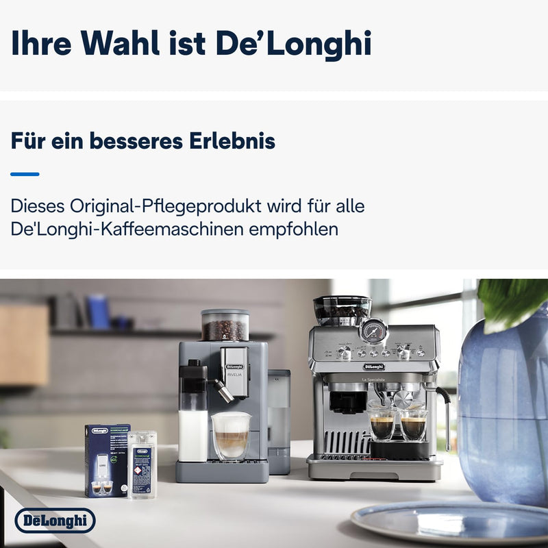 De'Longhi Original EcoDecalk DLSC 500 – Entkalker für Kaffeemaschinen & Kaffeevollautomaten, Universal Kalklöser für 5 Entkalkungsvorgänge, 500 ml, Weiß