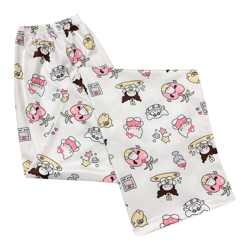 Hello Kἰtty Damen Schlafanzughose Hosen Lang Flanell Pyjama Hose Damen Schlafhose Weich Kawaii Pyjamas Anime Bequeme Warme Pyjamahose Lounge Hose Ideal zum Schlafen Warmes Geschenk für sie