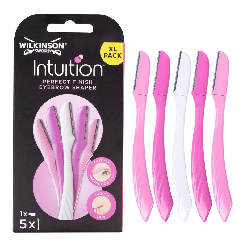 WILKINSON SWORD – Intuition Augenbrauenformer für Frauen | Gesichtshaarentferner und -trimmer | Peeling-Dermaplaning-Tool | Packung mit 3 Einwegrasierern