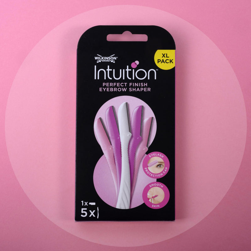 WILKINSON SWORD – Intuition Augenbrauenformer für Frauen | Gesichtshaarentferner und -trimmer | Peeling-Dermaplaning-Tool | Packung mit 3 Einwegrasierern