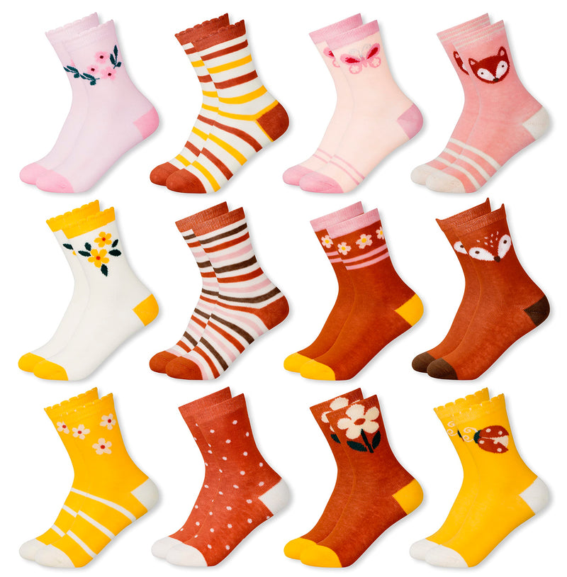 MC.TAM Jungen Mädchen Herren Damen Kinder Unisex Bunte Socken 12 Paar 90% Baumwolle