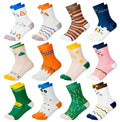 MC.TAM Jungen Mädchen Herren Damen Kinder Unisex Bunte Socken 12 Paar 90% Baumwolle