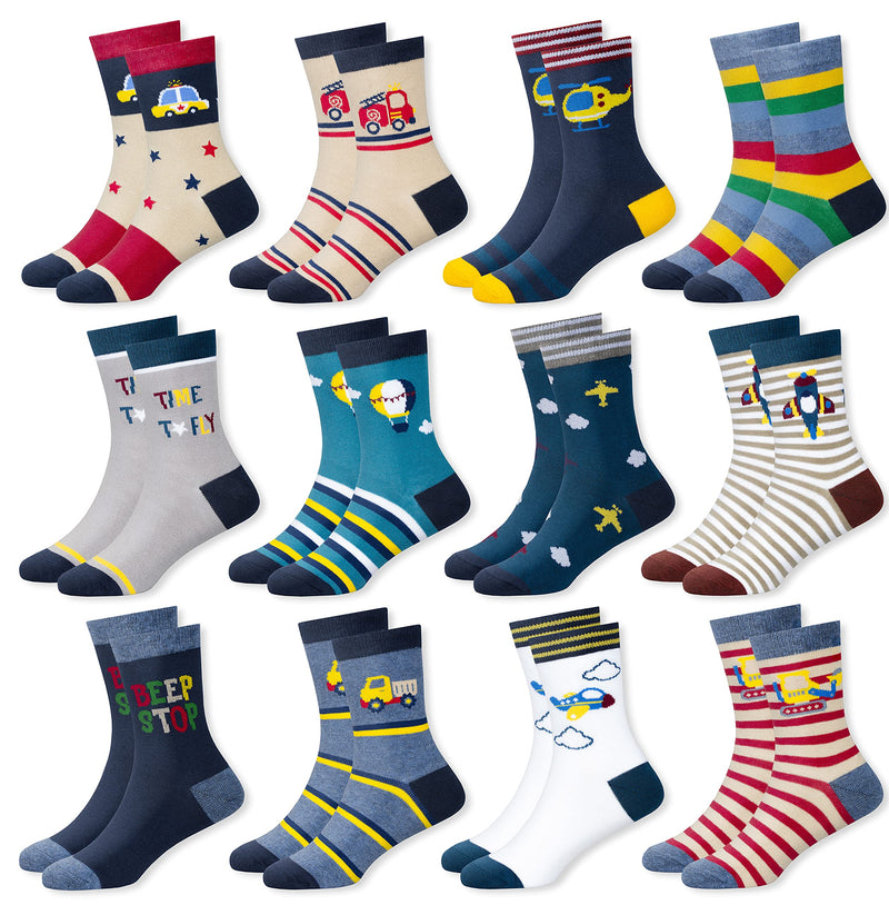 MC.TAM Jungen Mädchen Herren Damen Kinder Unisex Bunte Socken 12 Paar 90% Baumwolle