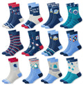 MC.TAM Jungen Mädchen Herren Damen Kinder Unisex Bunte Socken 12 Paar 90% Baumwolle