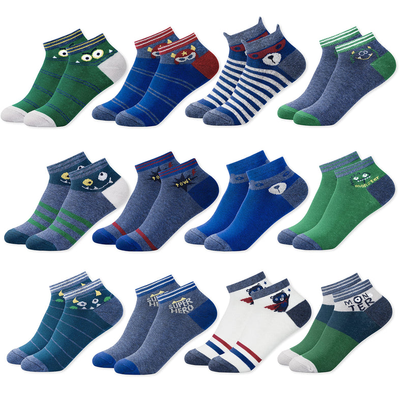 MC.TAM Jungen Mädchen Herren Damen Kinder Unisex Bunte Socken 12 Paar 90% Baumwolle